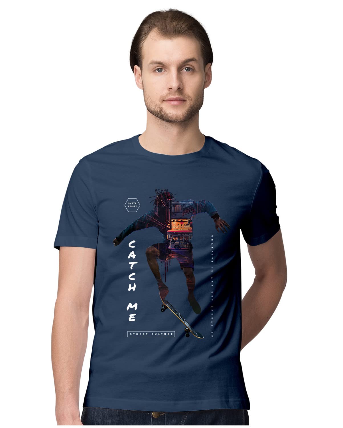Oversized T-Shirt Three Tailed Fo in Space Men's Women's Unise 100% Cotton Black; _SPCFOUNQX-Black XL Oversized_bz