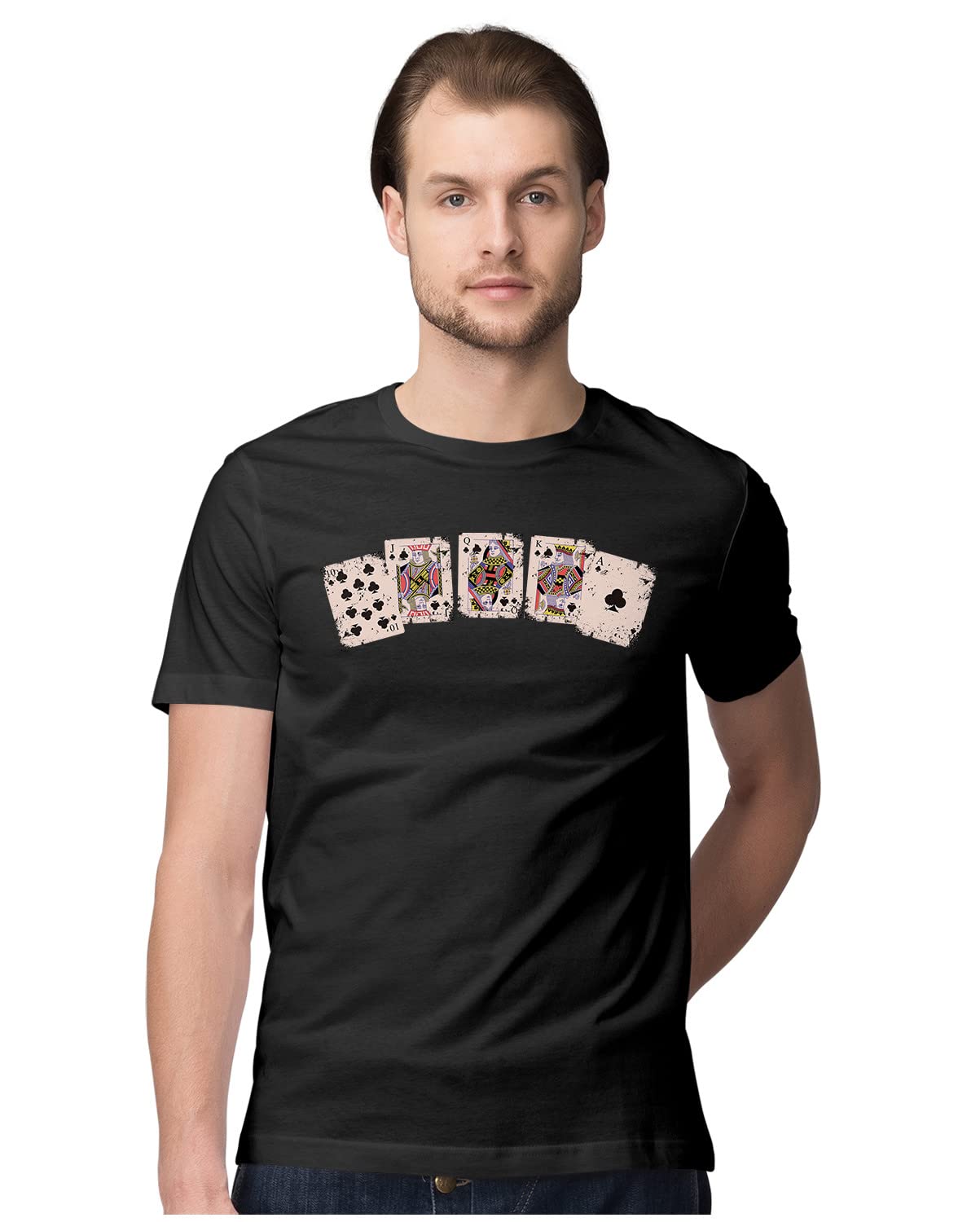 Men's Oversized T-Shirt The Gamer - Piel Tarot Card 100% Cotton Black; _PT_1683