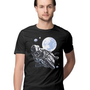Oversized T-Shirt Astronut Shredding Guitar in Space Men's Women's Unise 100% Cotton Black; _OSTNUUNIQ-Black M Oversized_bz