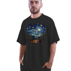 Oversized T-Shirt Rela - Retro Rainbow Men's Women's Unise 100% Cotton Navy Blue; _RELXRETUNQ-Navy Blue M Oversized_bz