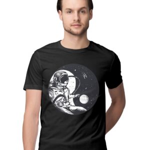 Oversized T-Shirt Europa - Jupiter's Moon Men's Women's Unise 100% Cotton Black; _EURJUPUNQ-Black 2XL Oversized_bz