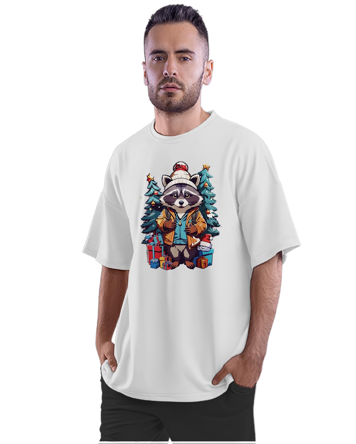 Oversized T-Shirt Praying Mantis Chef Cookie Men's Women's Unise 100% Cotton White; _PRMACHOKVE2-White 2XL Oversized_bz