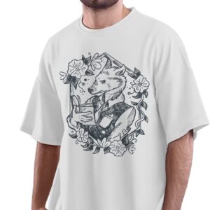 Oversized T-Shirt Capybara Tower Men's Women's Unise 100% Cotton Black; _PT_1791