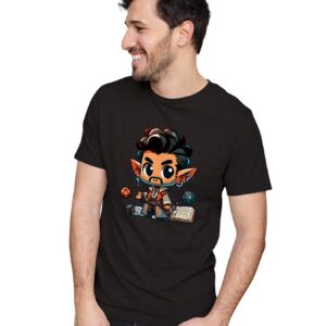 Men's & Women's Regular Fit T-Shirt Chibi & Cool Bard 100% Cotton Unise T-Shirt White; _PT_1917