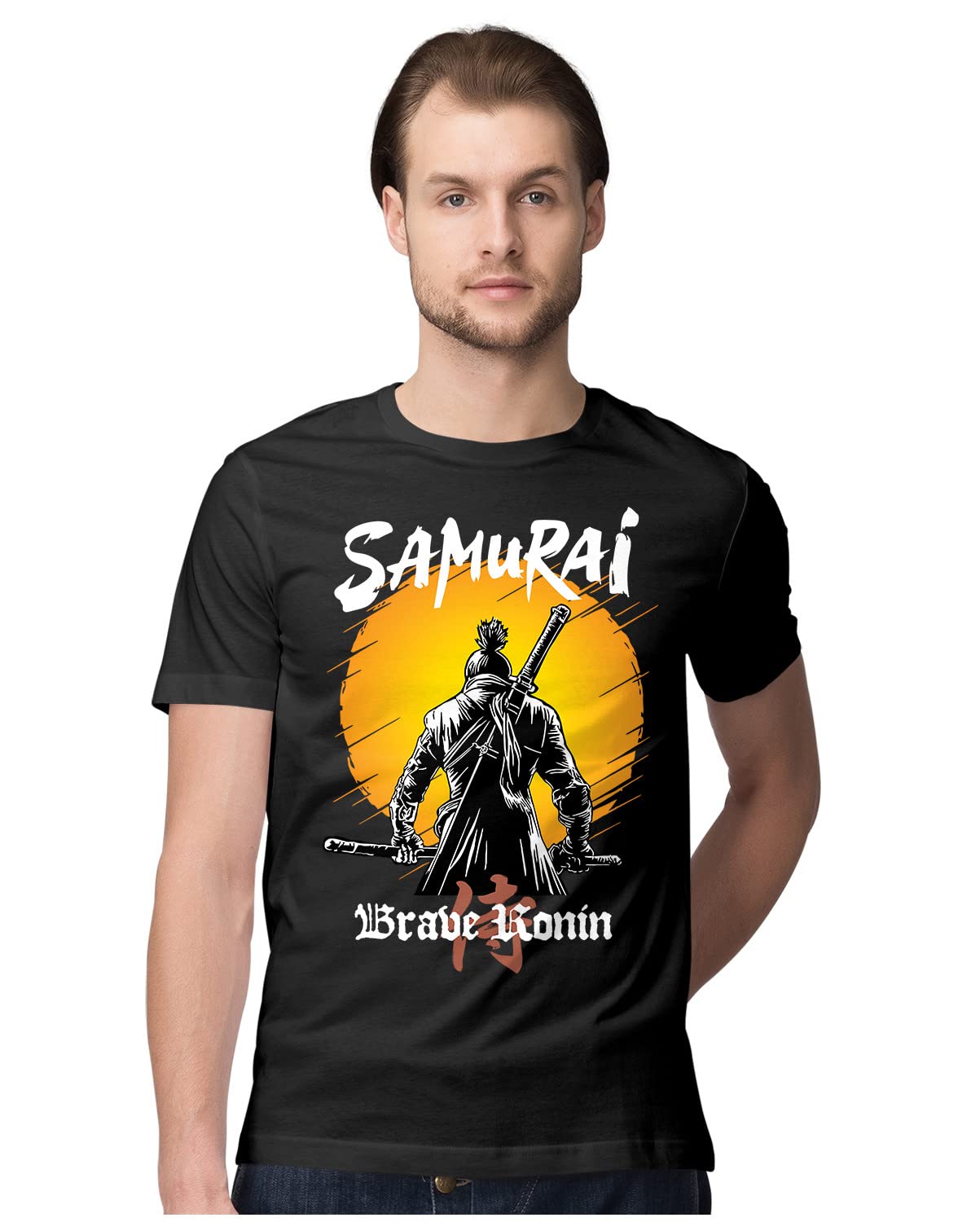 Oversized T-Shirt Wolf with Viking Runes Men's Women's Unise 100% Cotton Black; _WLFVIKUNQ-Black M Oversized_bz