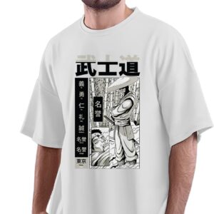 Oversized T-Shirt Cool Anime Dude Men's Women's Unise 100% Cotton White; _COANBFE2-White L Oversized_bz