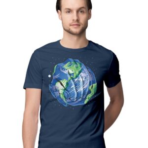 Oversized T-Shirt Astronaut Guitarist Rockstar Men's Women's Unise 100% Cotton Navy Blue; _PT_2269
