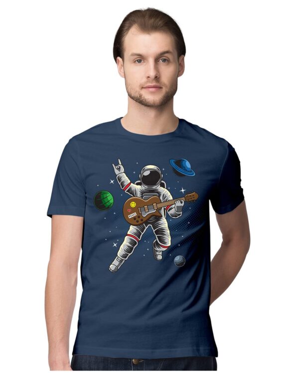 Oversized T-Shirt Astronaut Guitarist Rockstar Men's Women's Unise 100% Cotton Navy Blue; _LEAGIUOSSX-Navy Blue XL Oversized_bz