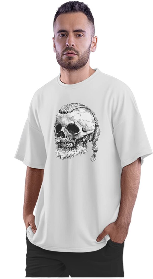 Oversized T-Shirt White Owl with Books & Coffee Men's Women's Unise 100% Cotton White; _WHTOWLUNQ-White L Oversized_bz